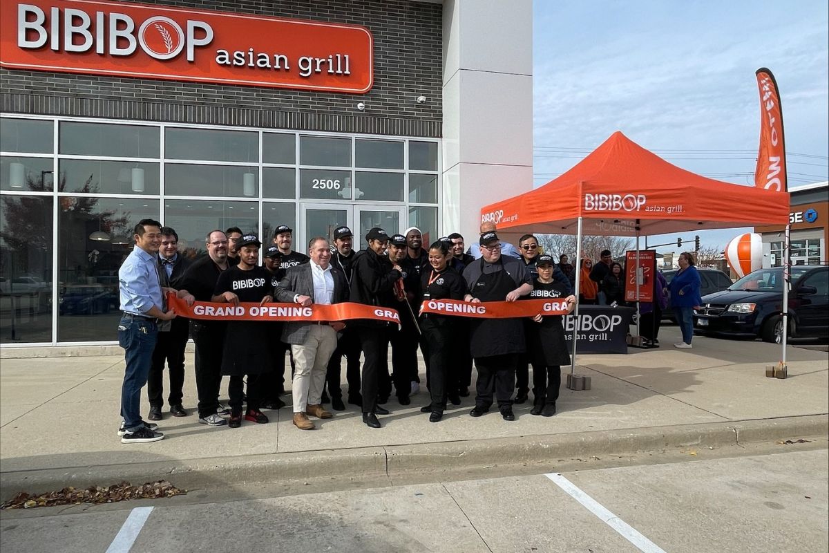 A ribbon-cutting and grand opening of BIBIBOP today.