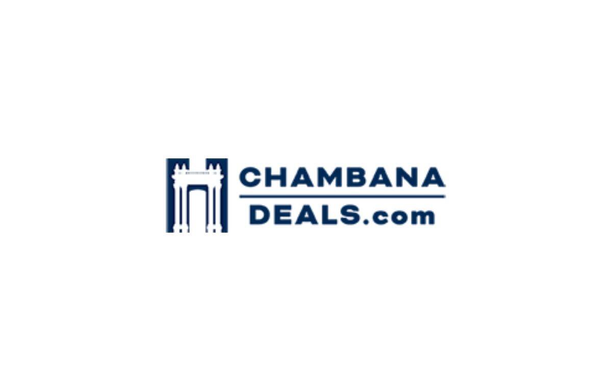 ChambanaDeals.com logo with a blue arch gateway icon to the left and stacked text 'CHAMBANA' over 'DEALS.com'